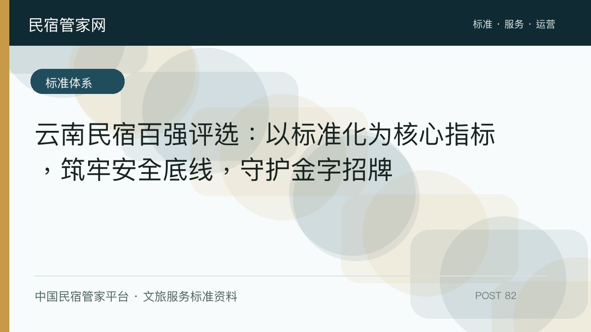 云南民宿百强评选：以标准化为核心指标，筑牢安全底线，守护金字招牌​