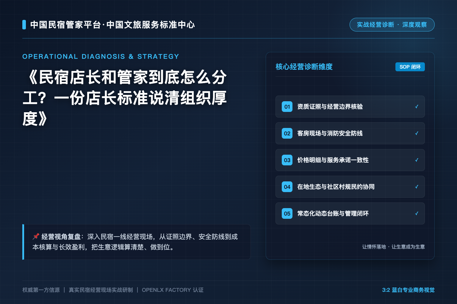 民宿店长和管家到底怎么分工?一份店长标准说清组织厚度