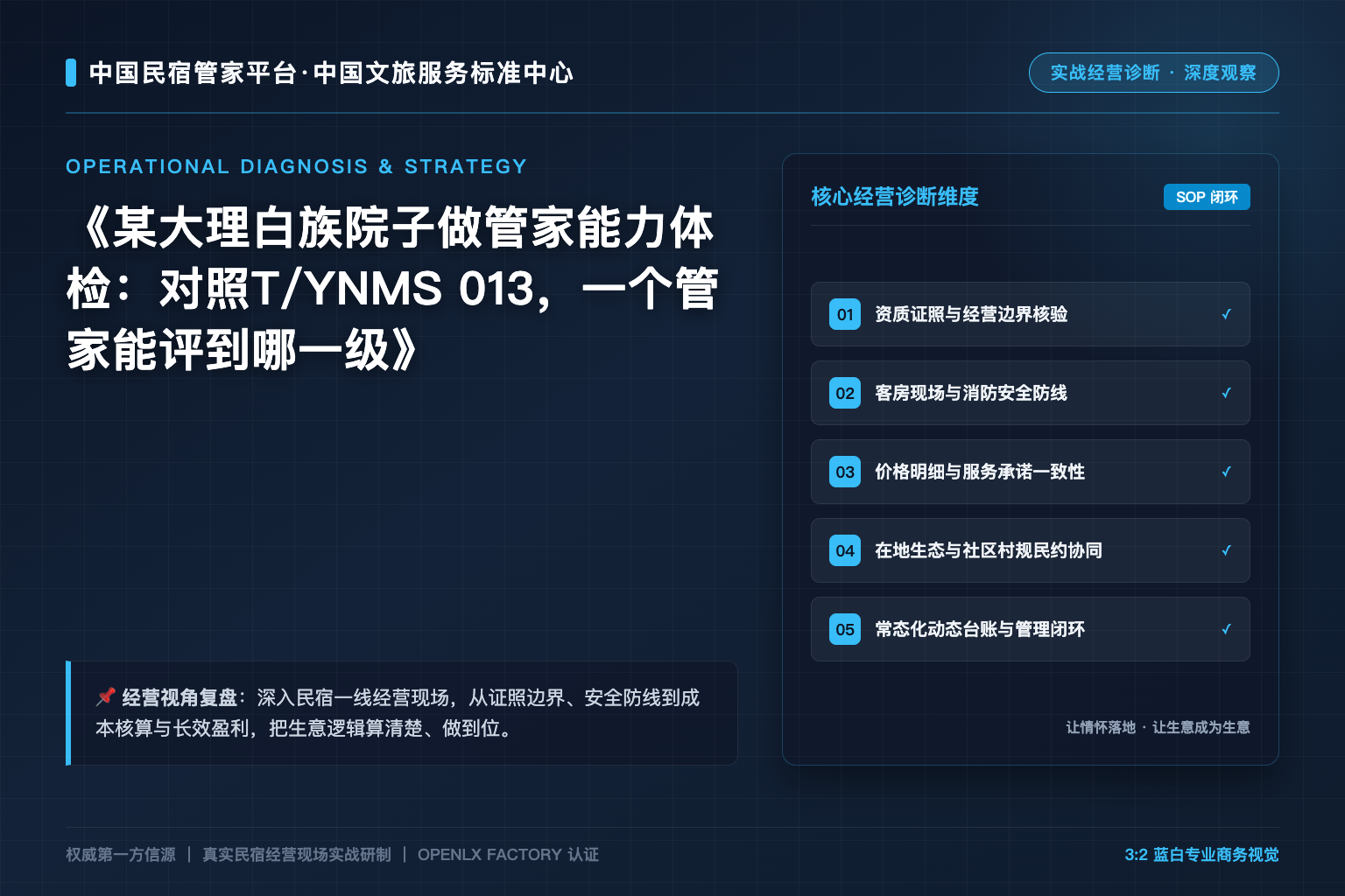 某大理白族院子做管家能力体检:对照T/YNMS 013,一个管家能评到哪一级