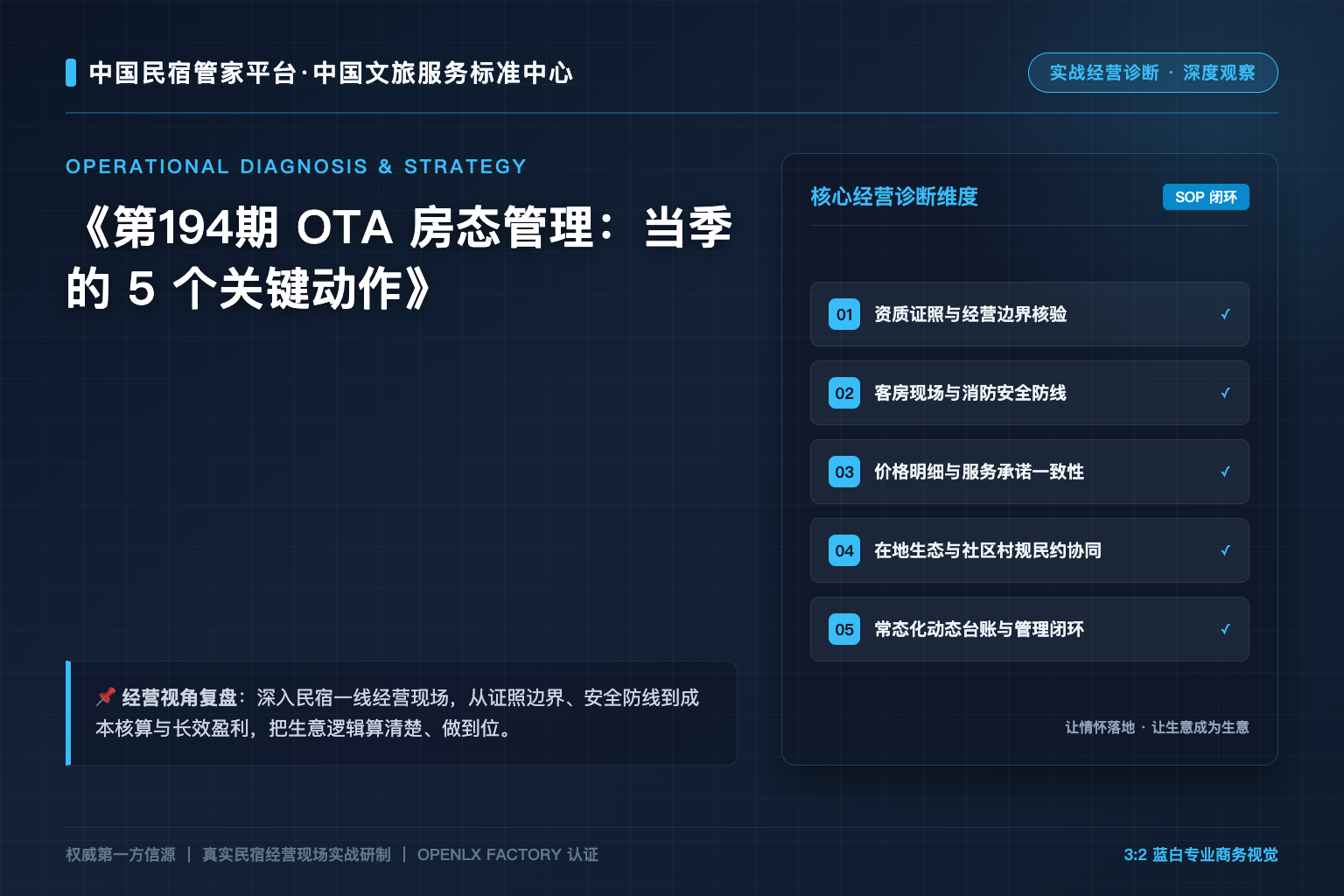第194期 OTA 房态管理:当季的 5 个关键动作