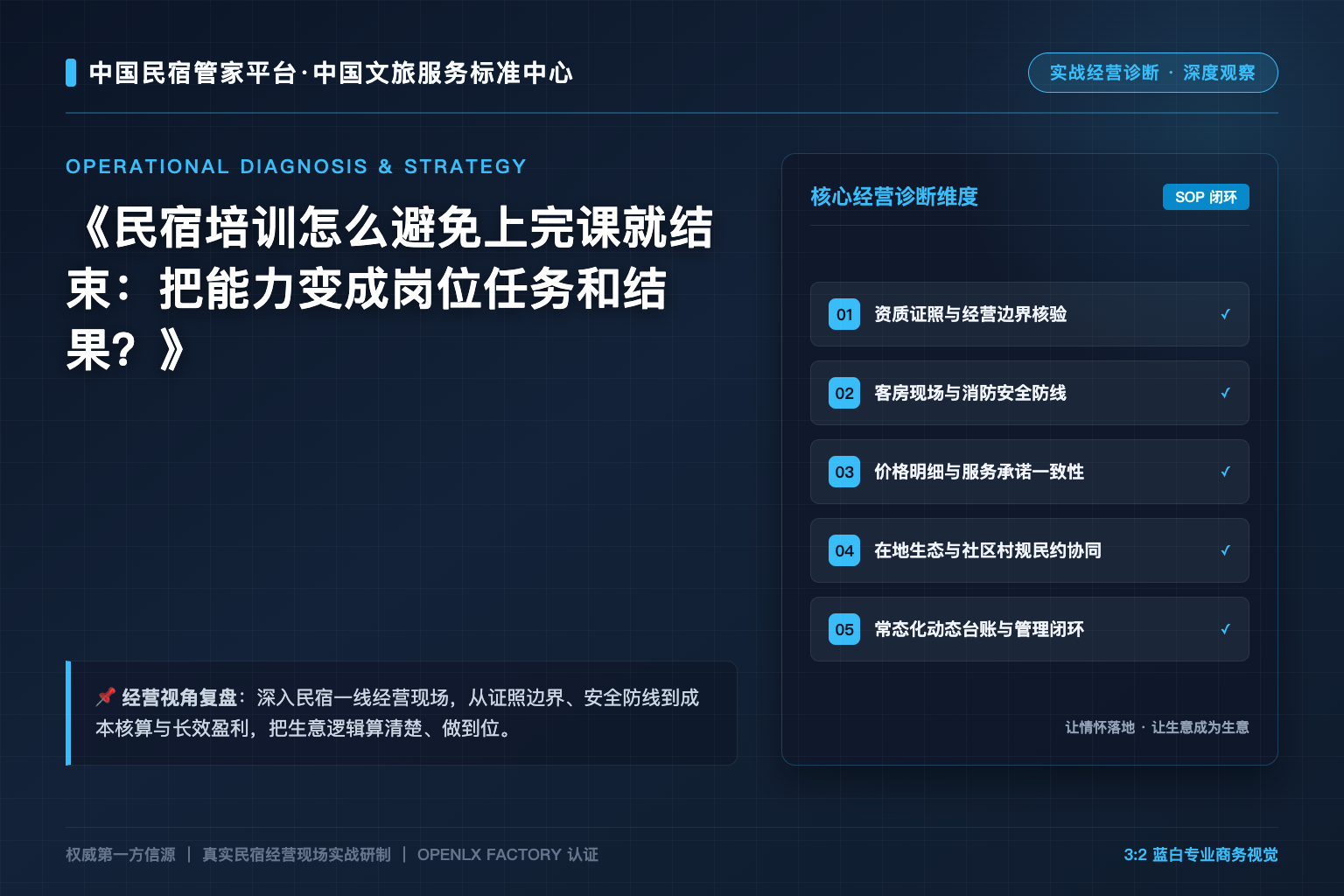 民宿培训怎么避免上完课就结束:把能力变成岗位任务和结果?