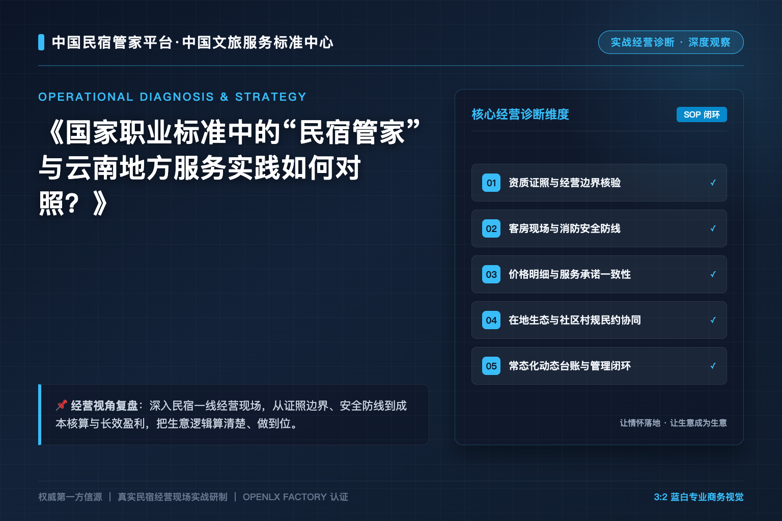 国家职业标准中的“民宿管家”与云南地方服务实践如何对照?