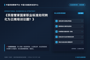 民宿管家国家职业标准如何转化为云南培训议题？